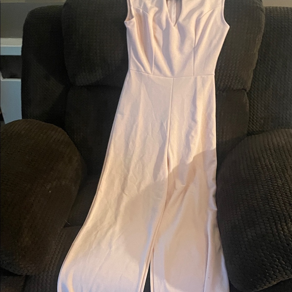 Fashion Nova Cream Sleeveless Jumpsuit